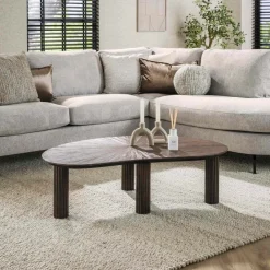 WoonStijl Salontafel 110cm niervormig Maya teak