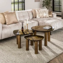 WoonStijl Salontafel L Eclipse goud antiek finish