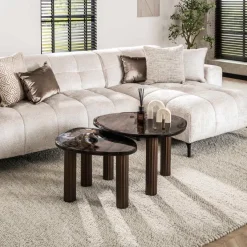 WoonStijl Salontafel L Eclipse koper antiek finish