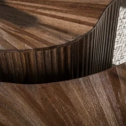 WoonStijl Salontafel Maya Teak XL shamrock set van 2 teak espresso