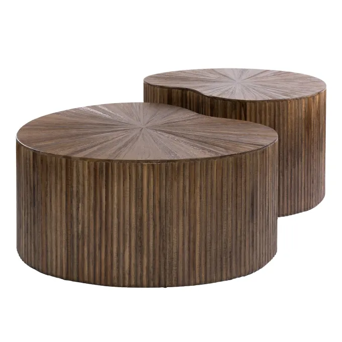 WoonStijl Salontafel Maya Teak niervormig set van 2 teak