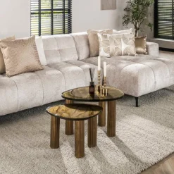 WoonStijl Salontafel M Eclipse goud antiek finish