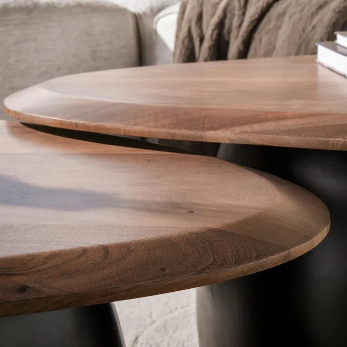 WoonStijl Salontafel Melta set van 2 acacia bruin