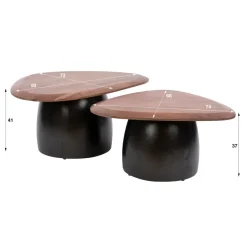 WoonStijl Salontafel Melta set van 2 acacia bruin