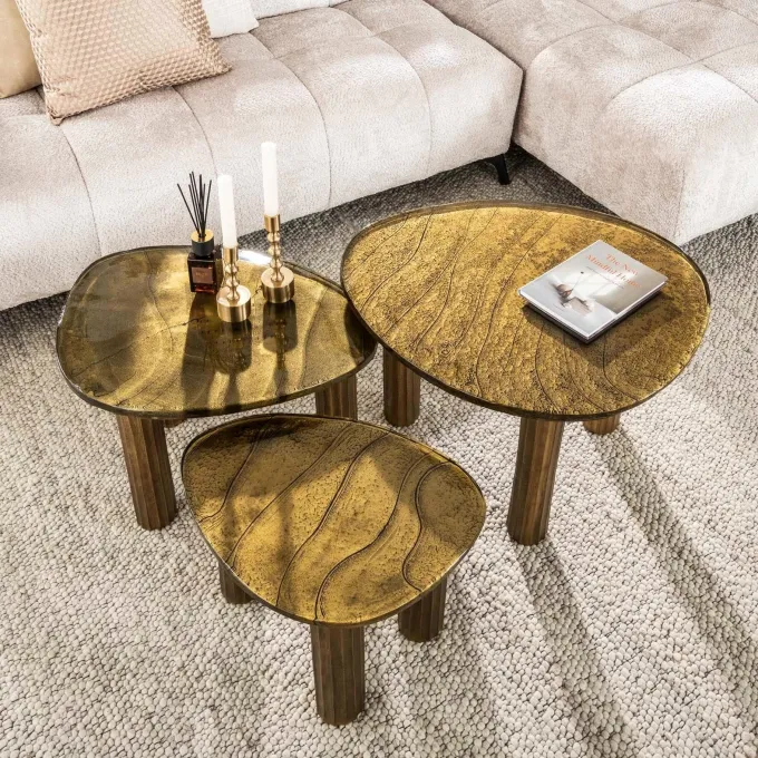 WoonStijl Salontafel S Eclipse goud antiek finish