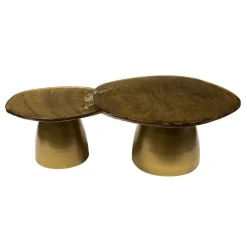 WoonStijl Salontafel set van 2 Eclipse goud antiek finish