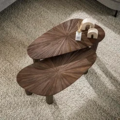 WoonStijl Salontafel set van 2 organic Maya teak