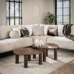 WoonStijl Salontafel set van 2 driehoekig Maya teak