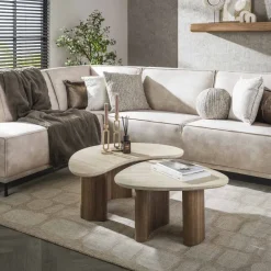 WoonStijl Salontafel set van 2 organic ceramic