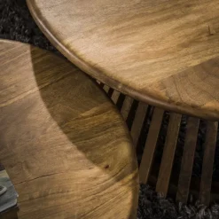 WoonStijl Salontafel set van 2 tweak conisch massief mango
