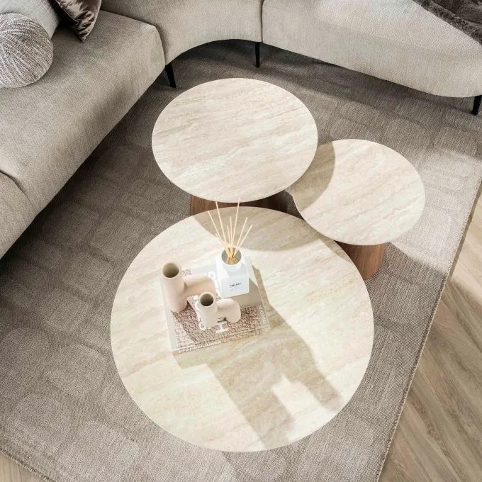 WoonStijl Salontafel set van 3 Romano tapse poot