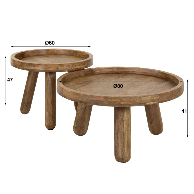WoonStijl Salontafel set van 2 tripod