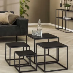 WoonStijl Salontafel set van 4 Teca black