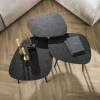 WoonStijl Salontafel set van 3 vierhoekig metallic zwart grijs