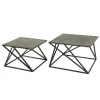 WoonStijl Salontafel set van 2 X cross metallic