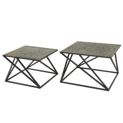 WoonStijl Salontafel set van 2 X cross metallic