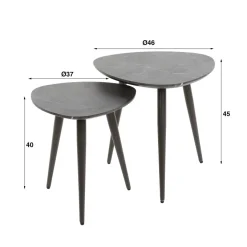 WoonStijl Salontafel set van 2 driehoek organisch