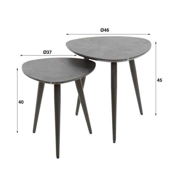 WoonStijl Salontafel set van 2 driehoek organisch