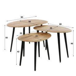 WoonStijl Salontafel set van 3 Acacia organisch