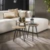 WoonStijl Salontafel set van 3 point metallic brons antiek