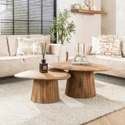 WoonStijl Salontafel set van 2 wave driehoekig blad