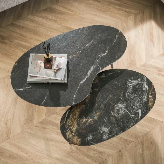 WoonStijl Salontafel set van 2 niervormig fossil