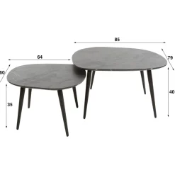 WoonStijl Salontafel set van 2 Rock shaped organisch