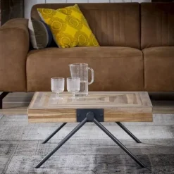 WoonStijl Salontafel Teca balance 70x70 / Teakhout verweerd