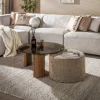 WoonStijl Salontafel Tinto poef set van 2 Brons glas