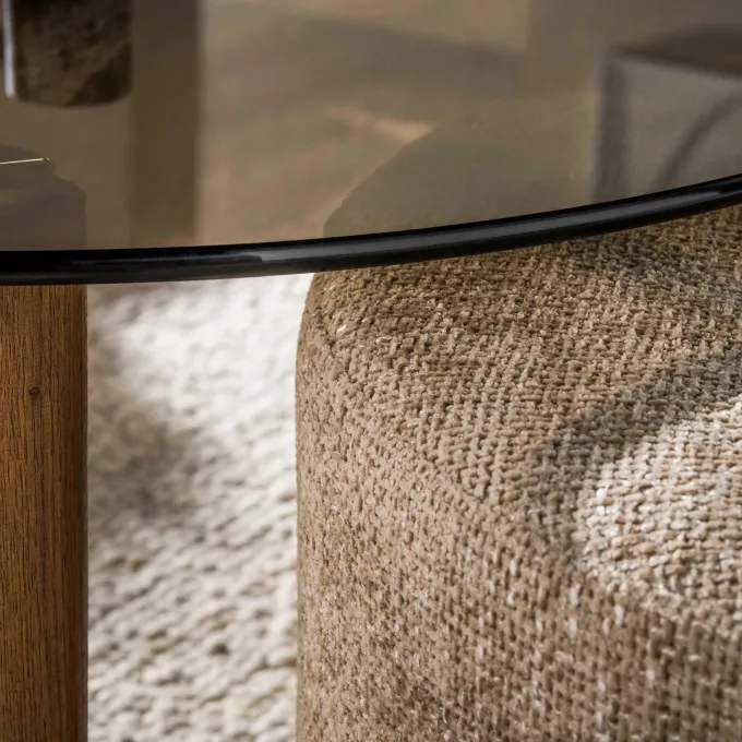 WoonStijl Salontafel Tinto poef set van 2 Brons glas