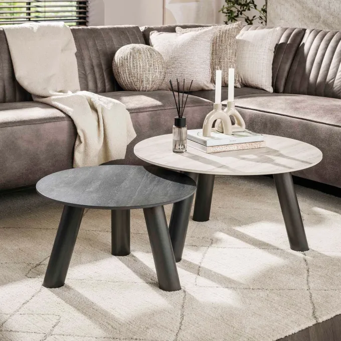 WoonStijl Salontafel Twin set van 2 ronde salontafels