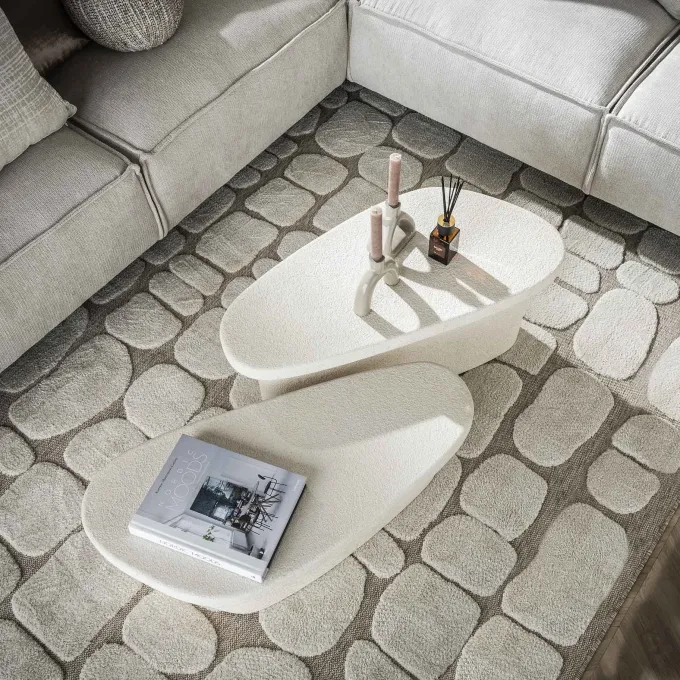 WoonStijl Salontafel XL stone organisch set van 2