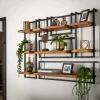WoonStijl Set Wandplanken Live Edge Groot - Industrieel Acaciahout