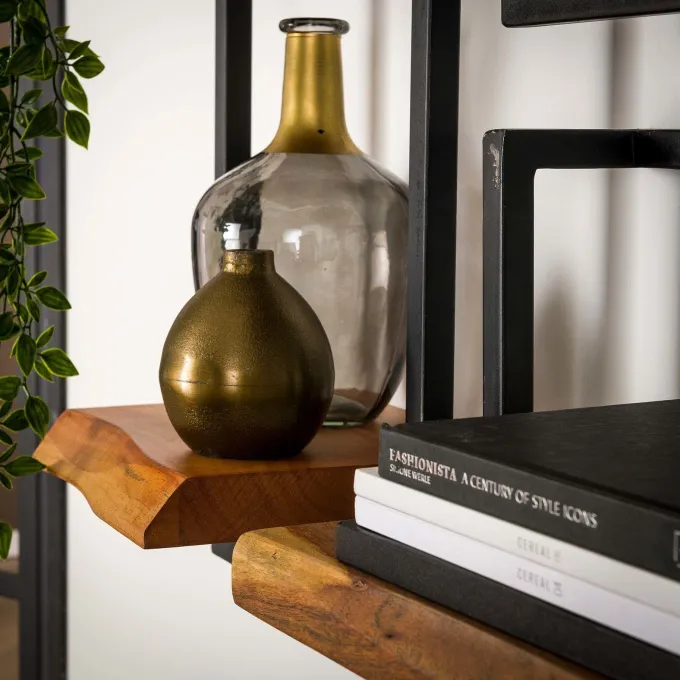 WoonStijl Set Wandplanken Live Edge Groot - Industrieel Acaciahout