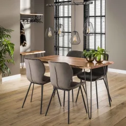 WoonStijl Stoel velvet ronde buis Antraciet velvet