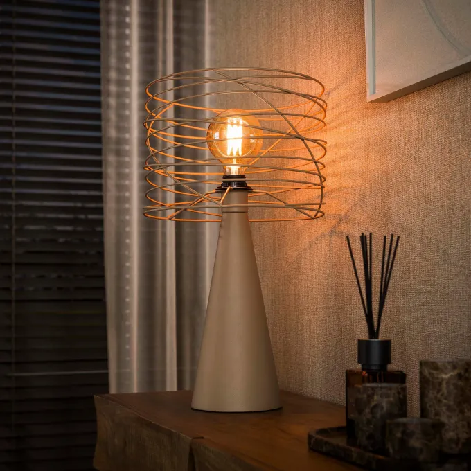 WoonStijl Tafellamp Curl 1-lichts Beige