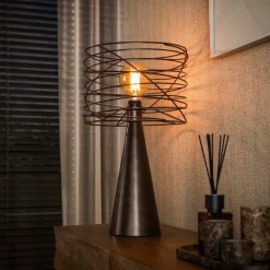WoonStijl Tafellamp Curl 1-lichts Urban bruin