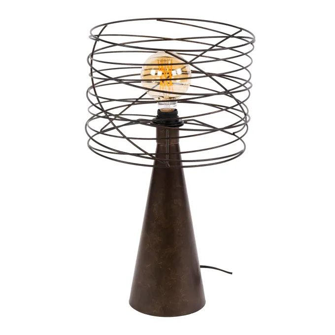 WoonStijl Tafellamp Curl 1-lichts Urban bruin