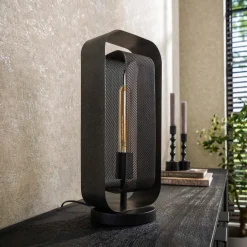 WoonStijl Tafellamp Mesh Rotate 1-lichts Artic zwart