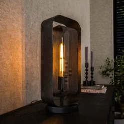 WoonStijl Tafellamp Mesh Rotate 1-lichts Artic zwart