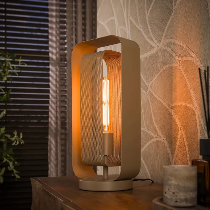 WoonStijl Tafellamp Mesh Rotate 1-lichts Beige