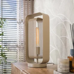 WoonStijl Tafellamp Mesh Rotate 1-lichts Beige