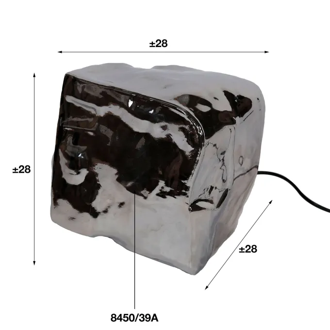 WoonStijl Tafellamp Rock Chromed glas - Stijlvol mondgeblazen design
