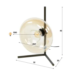 WoonStijl Tafellamp Soll Amber glas
