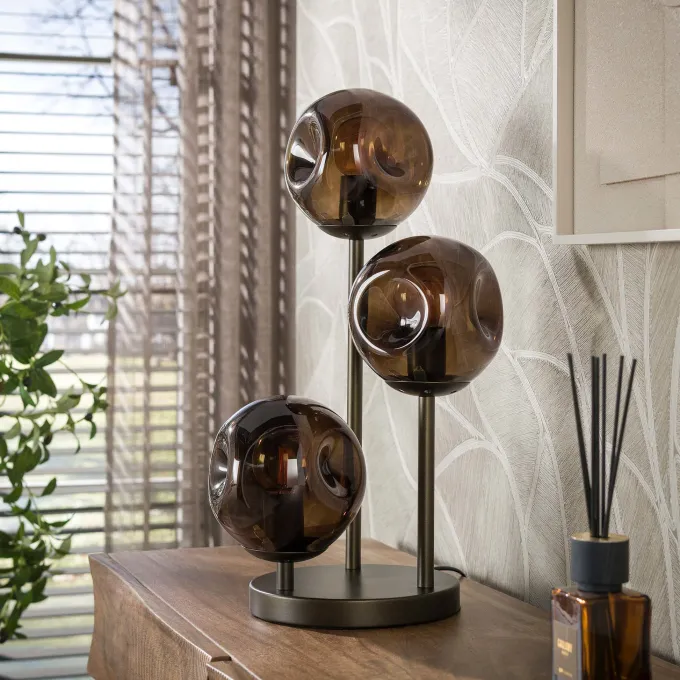 WoonStijl Tafellamp Stellar 3-lichts Sienna bruin