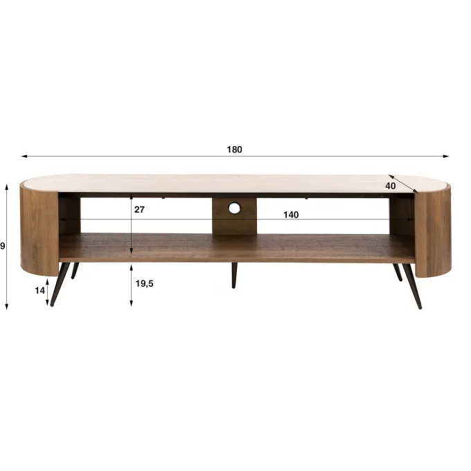 WoonStijl TV-meubel Arcus 180cm Keramiek travertin