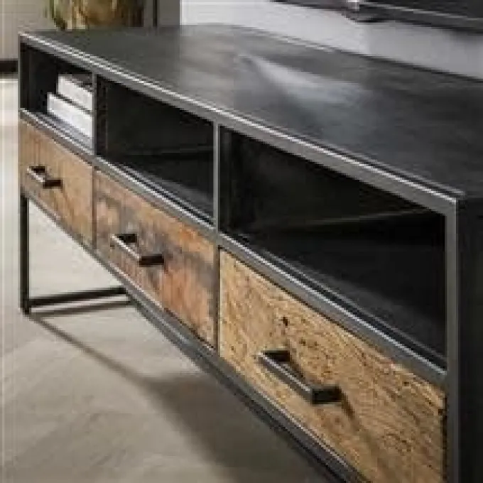 WoonStijl TV meubel Blend met 3 laden - Industrieel Design