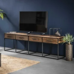 WoonStijl TV meubel Float van gerecycled hardhout met 4 lades - 180 cm