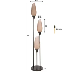 WoonStijl Vloerlamp cocoon Sienna bruin-frosted