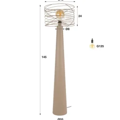 WoonStijl Vloerlamp Curl 1-lichts Urban beige